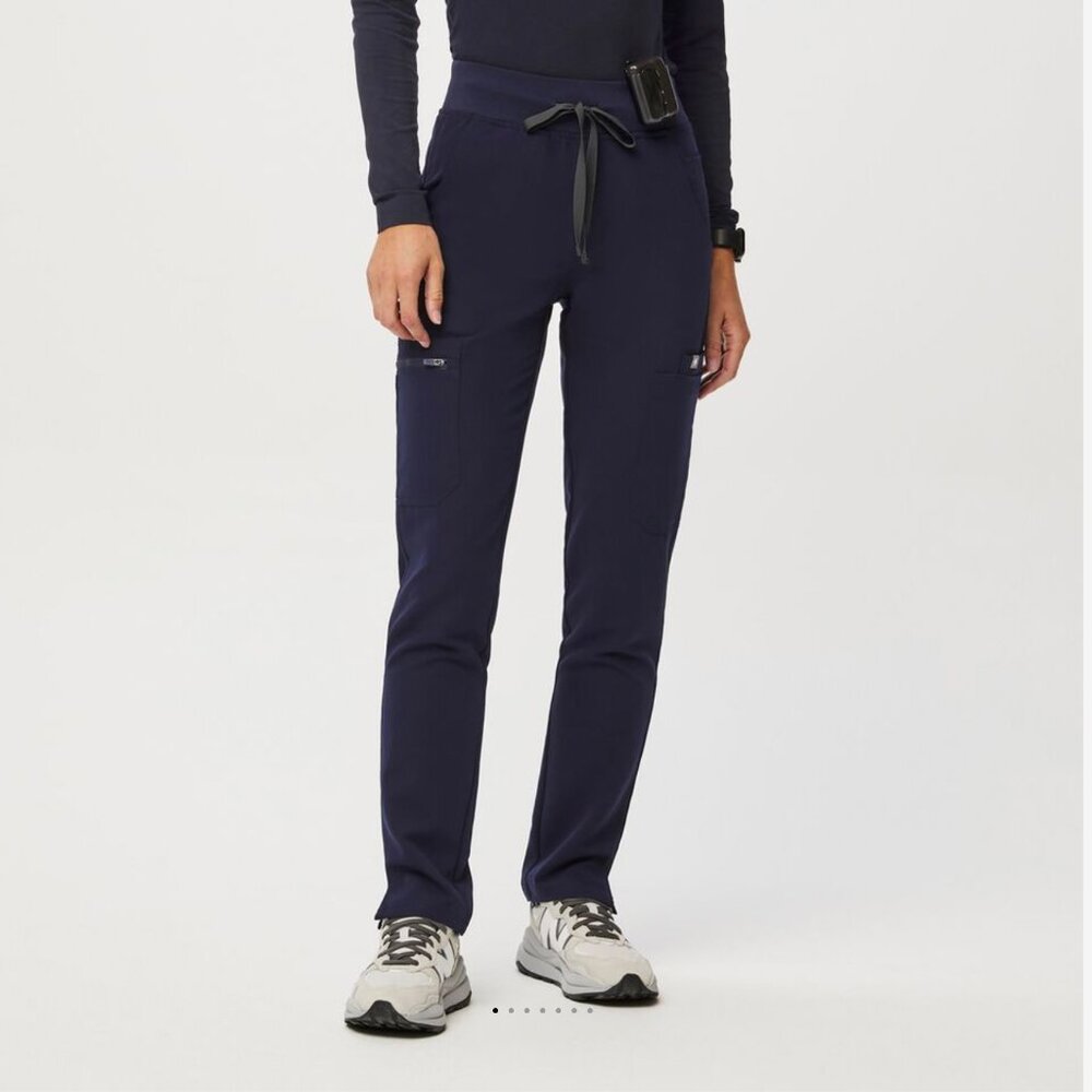 Figs High Waisted Yola Skinny Scrub Pants - Navy, Size S